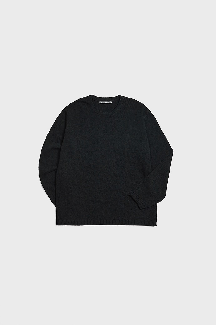 Row crewneck sweater(Black)