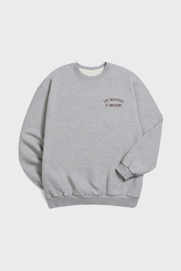 Lettering Brushed Sweatshirt(Gray)