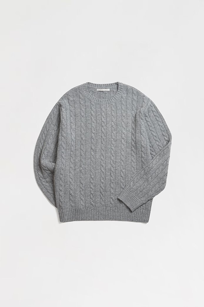Cable knit sweater Grey (unisex)