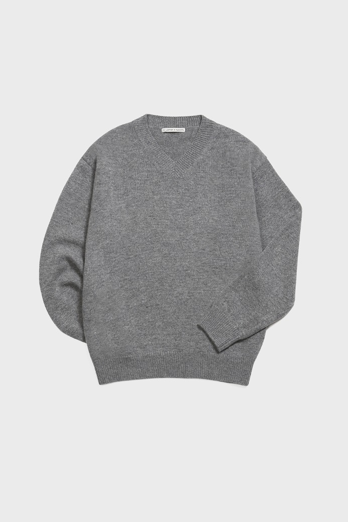 V-neck Knit Sweater(gray)