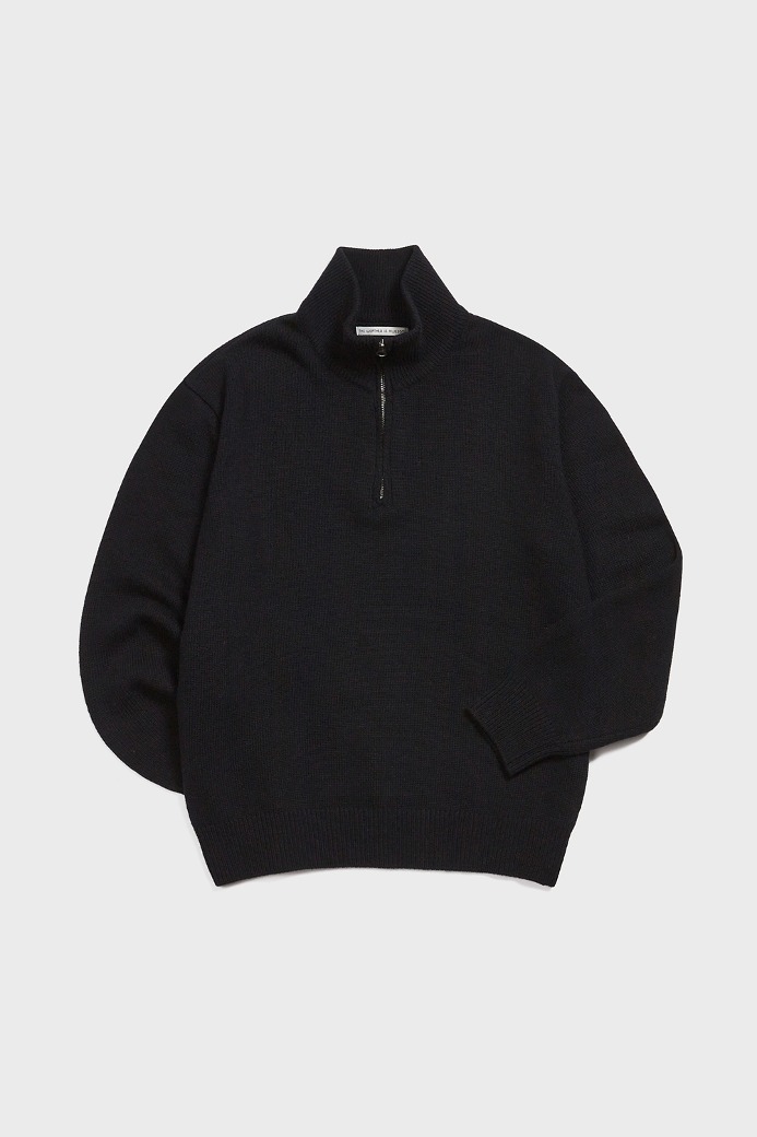 Half zip-up knit Sweater(black)