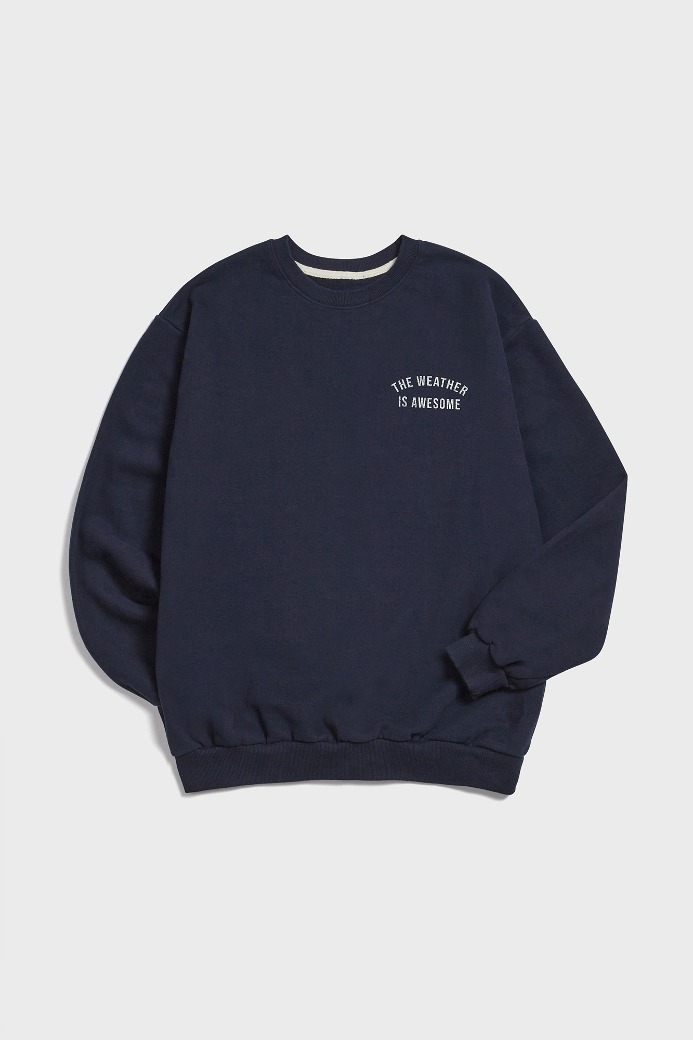 Lettering Brushed Sweatshirt(Navy)