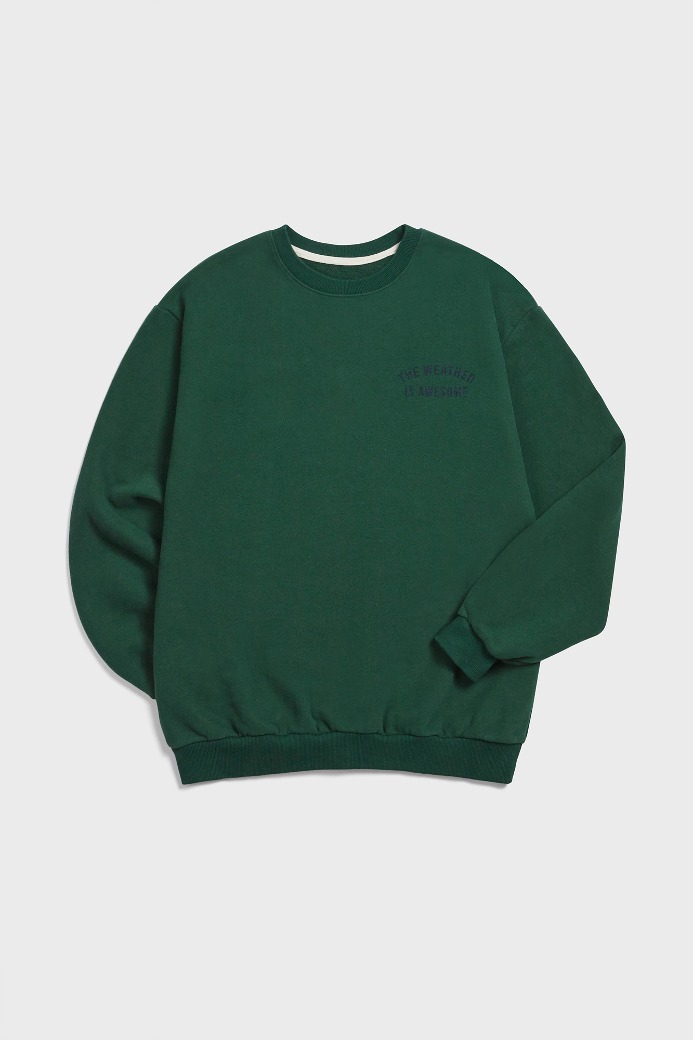 Lettering Brushed Sweatshirt(deep green)