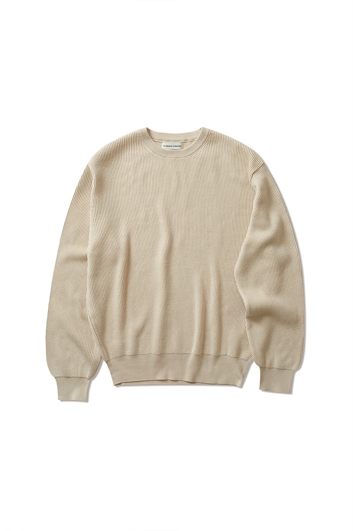 Supima Comfort Knit Crewneck(Light beige)
